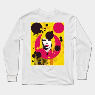 Abstract pop art style young woman portrait Long Sleeve T-Shirt